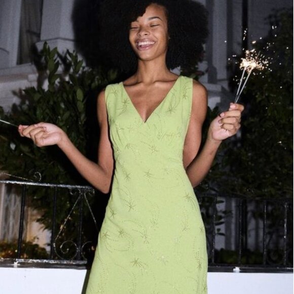 RIXO Dresses & Skirts - Rixo Sandrine - Glitter Star Chartreuse (green)